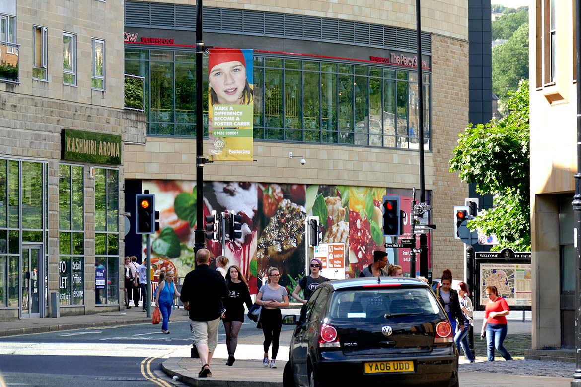 Halifax lamppost banner campaign retail